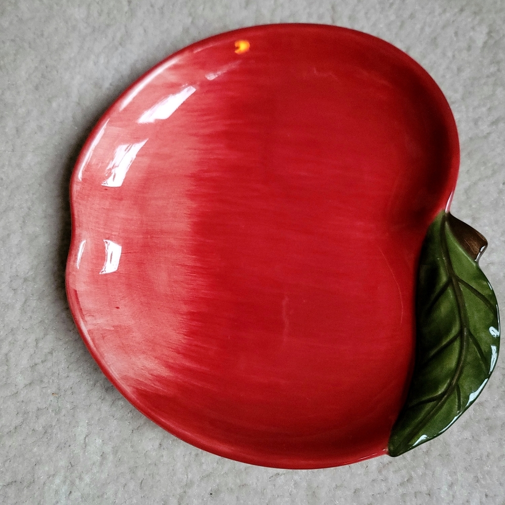 Gibson Porcelain Red Apple Shape Serving Dish